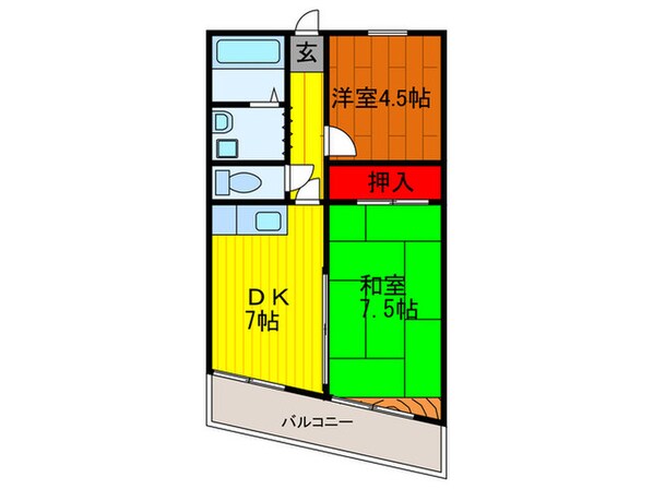 ロイヤルハイツ木村２号館の物件間取画像